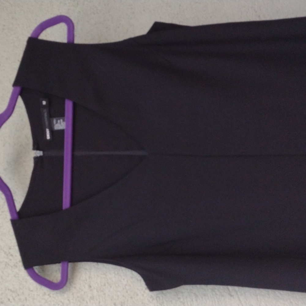 DKNY Black Wool Midi Sheath Dress 12 - Picture 3 of 8